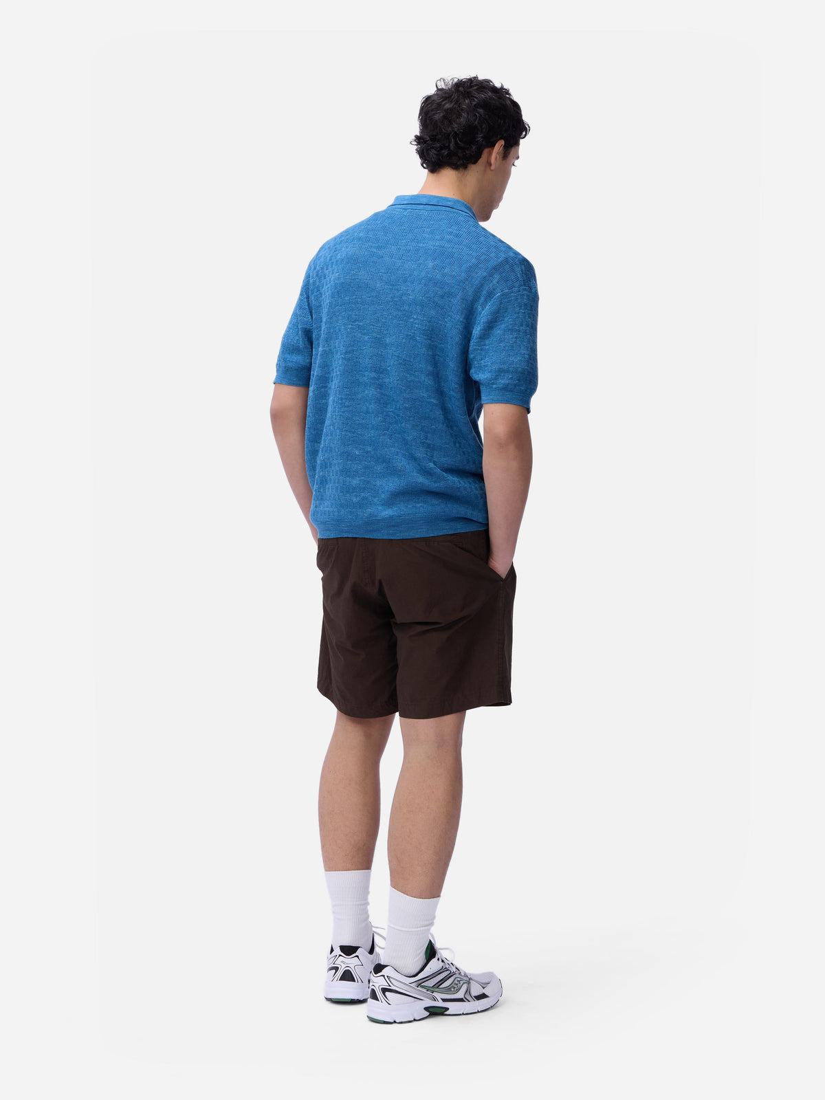Knit Polo Vintage Blue Boxweave