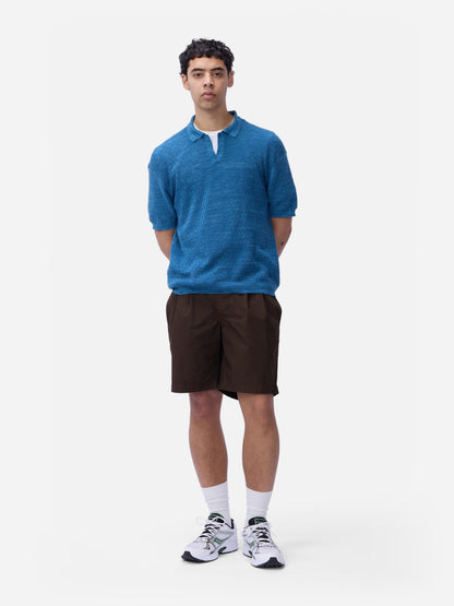 Knit Polo Vintage Blue Boxweave