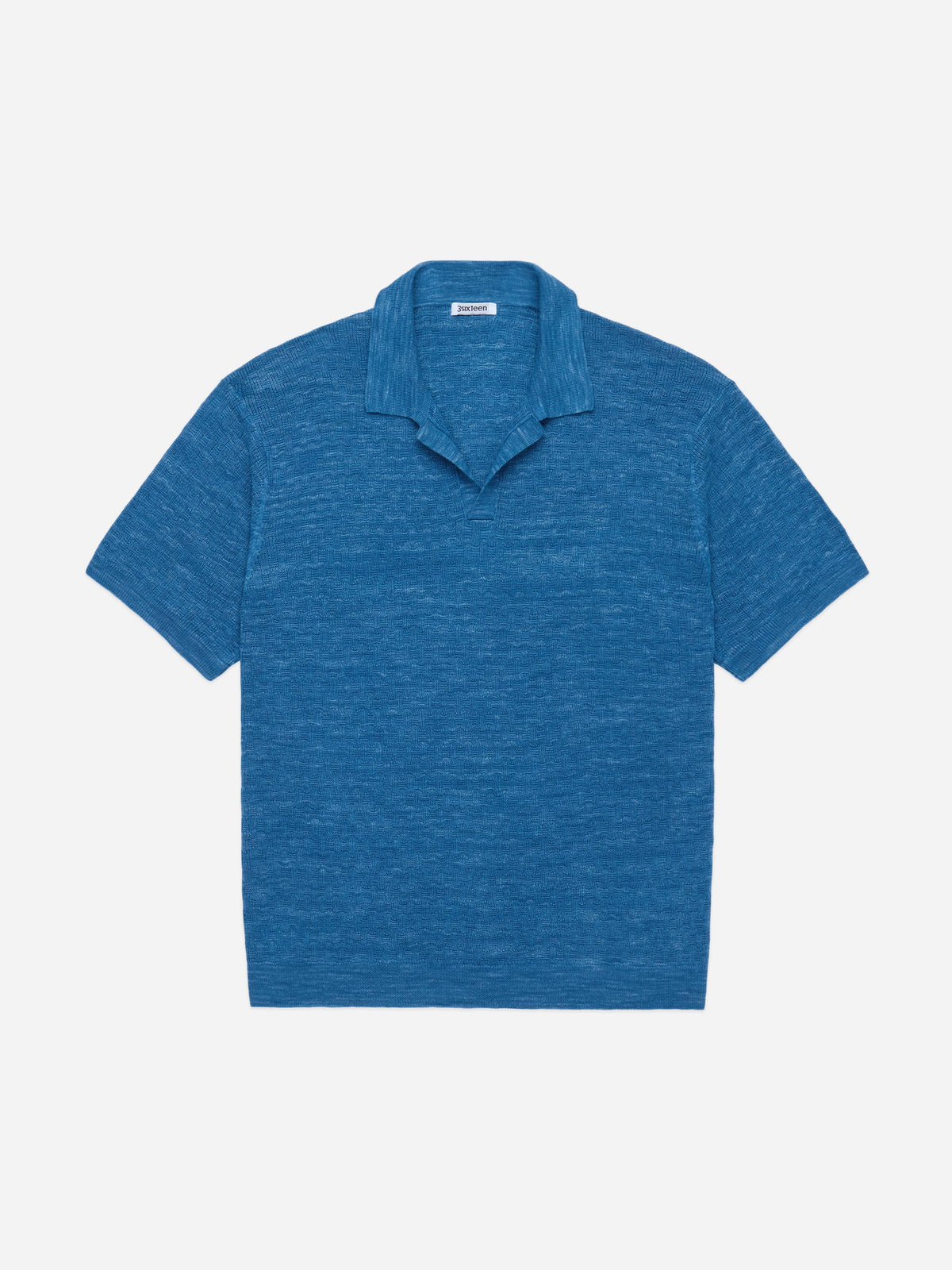Knit Polo Vintage Blue Boxweave