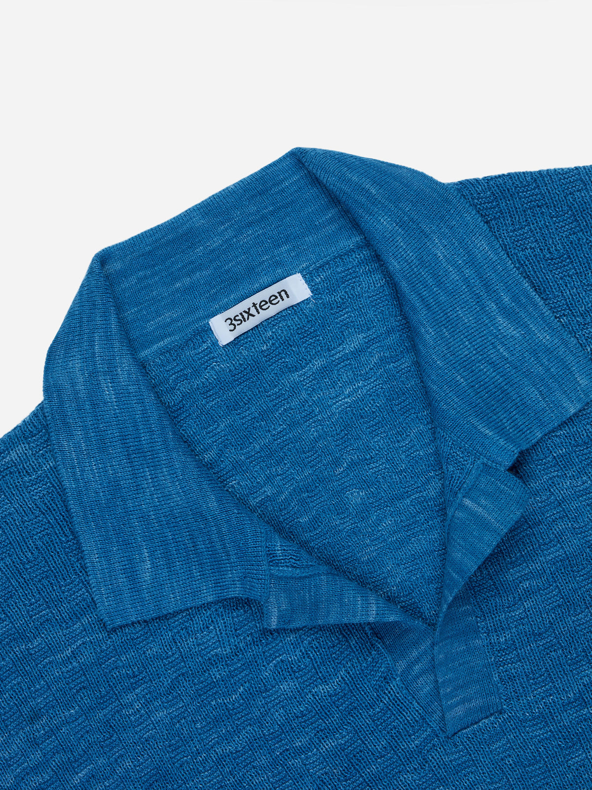 Knit Polo Vintage Blue Boxweave