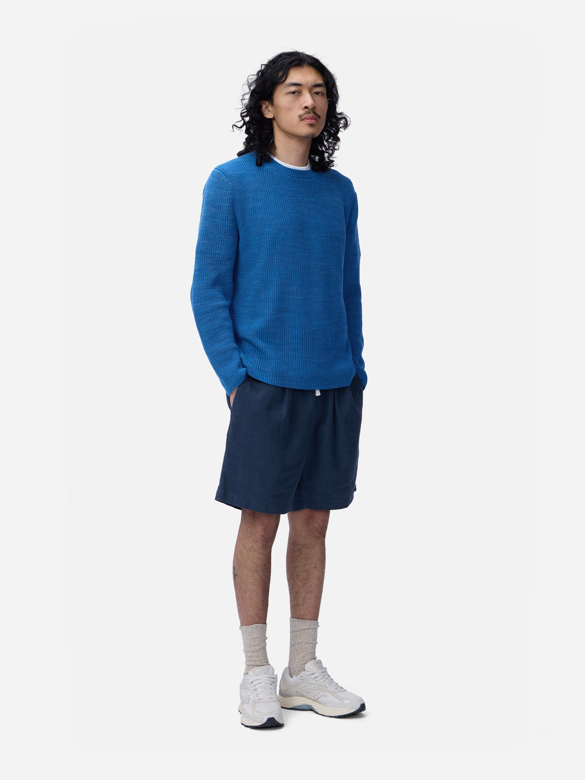 Long Sleeve Knit T-Shirt Vintage Blue