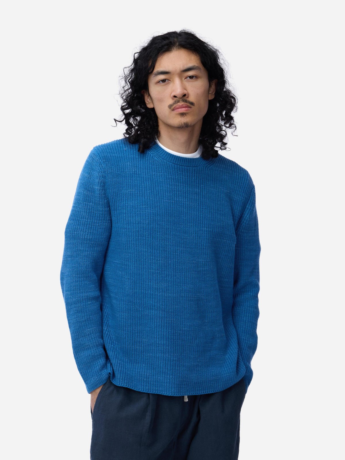 Long Sleeve Knit T-Shirt Vintage Blue