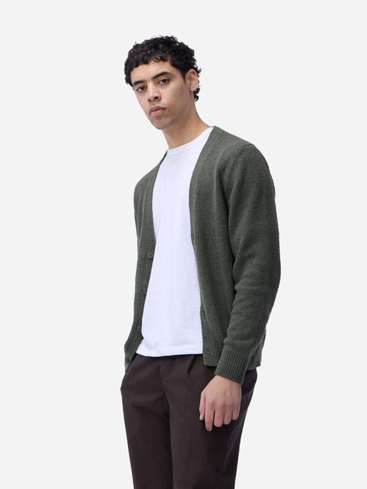 Classic Cardigan Olive Boucle