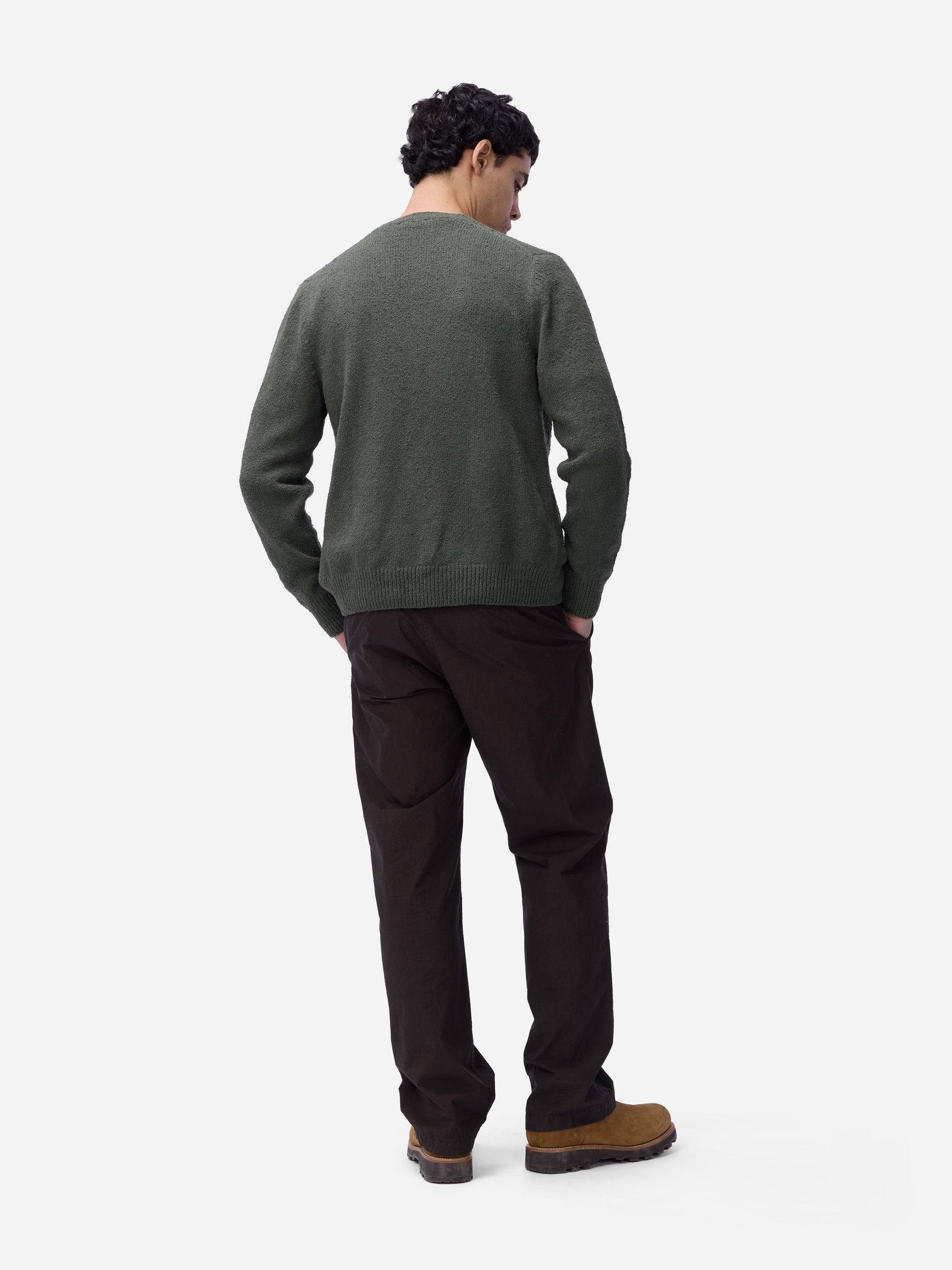 Classic Cardigan Olive Boucle