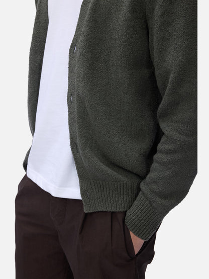 Classic Cardigan Olive Boucle