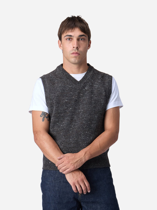 Sweater Vest Pewter Tweed