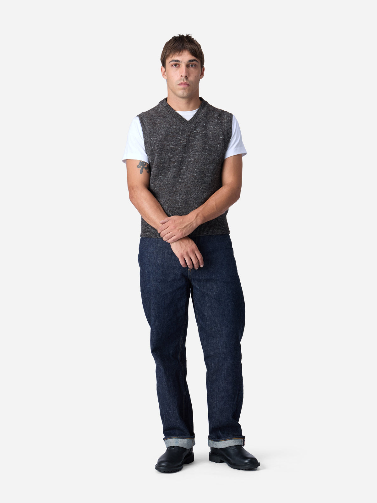 Sweater Vest Pewter Tweed