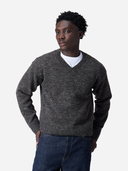 V-Neck Sweater Pewter Tweed