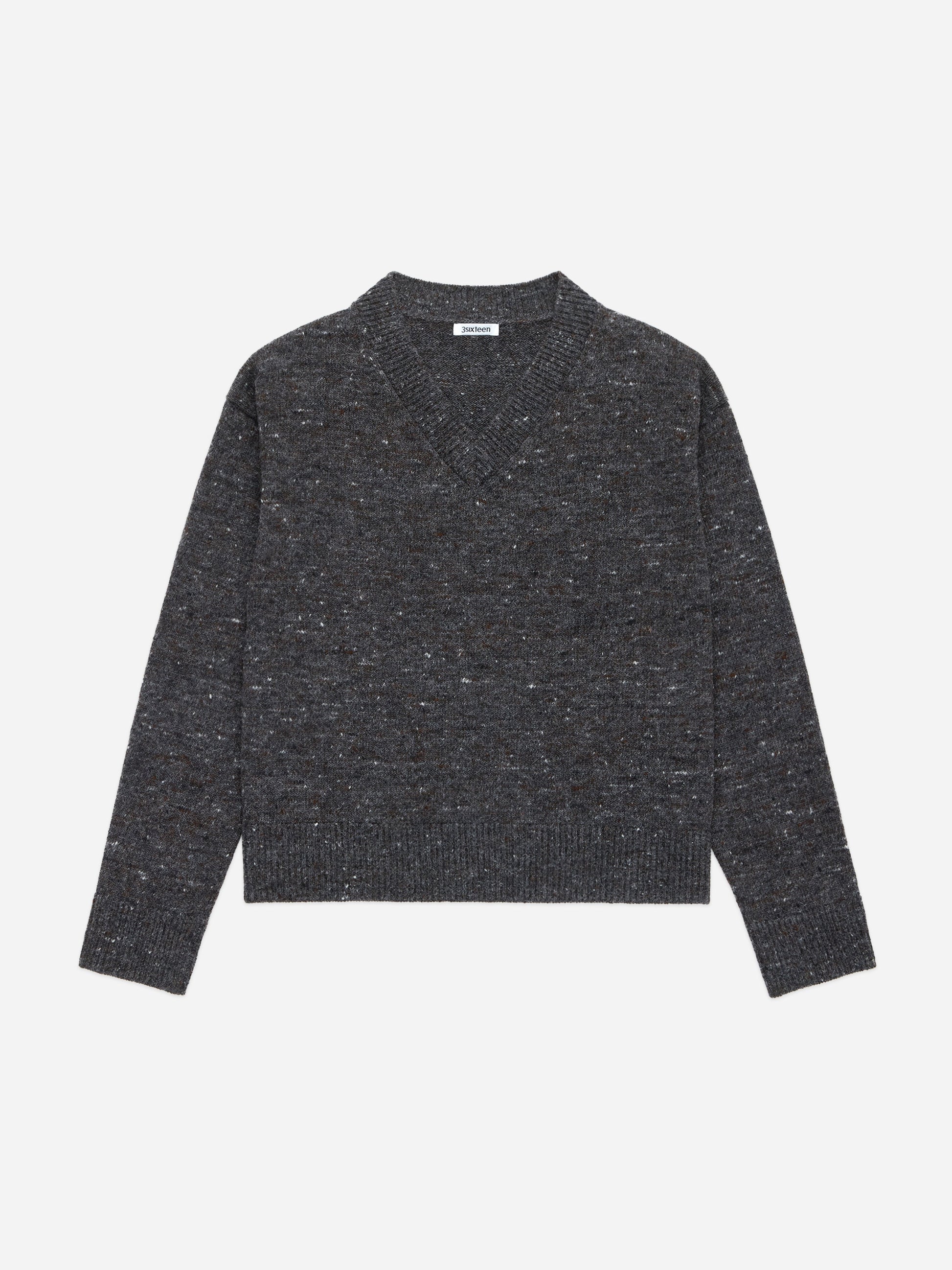 V-Neck Sweater Pewter Tweed