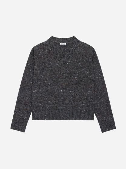 V-Neck Sweater Pewter Tweed