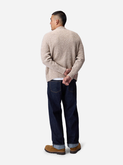 V-Neck Cardigan Khaki Boucle Alpaca