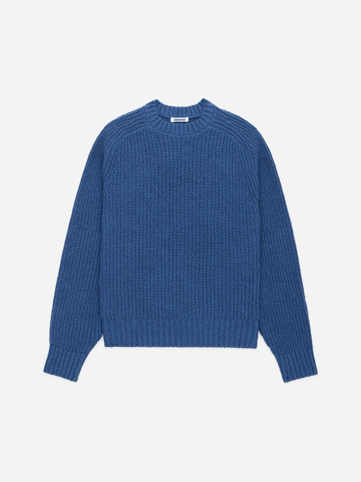 Cotton Crewneck Sweater Lapis Boucle
