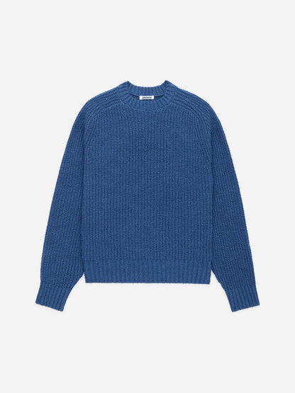 Cotton Crewneck Sweater Lapis Boucle