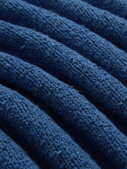 Long Sleeve Knit Polo Lapis Boucle