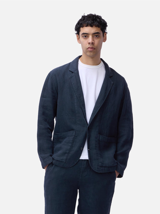 Work Blazer Midnight Linen