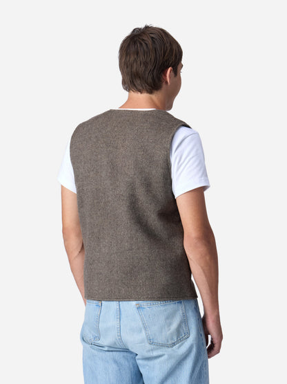 Zip Vest Tobacco Wool/Cashmere