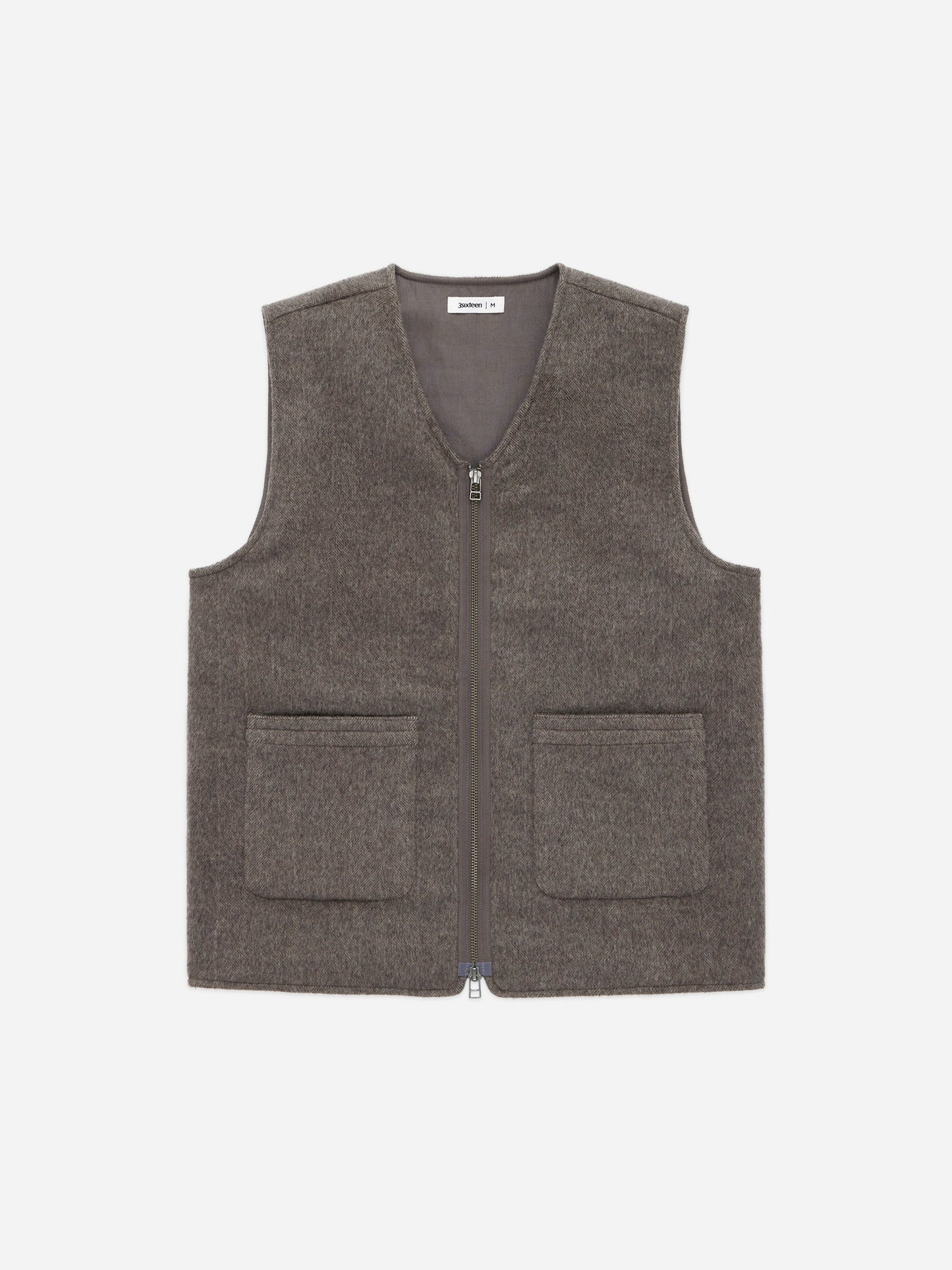 Zip Vest Tobacco Wool/Cashmere