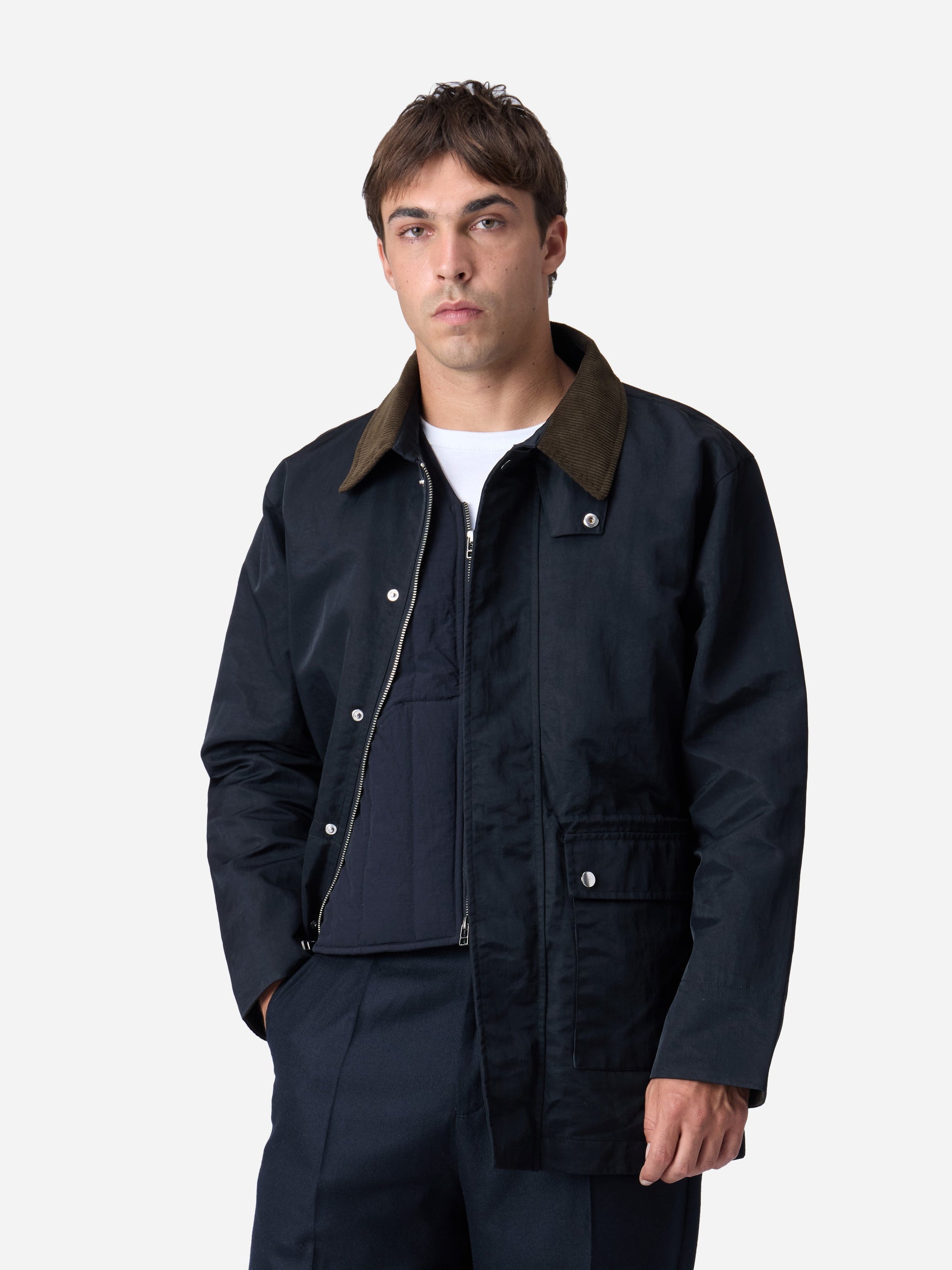 Country Jacket Black Waxed Nylon