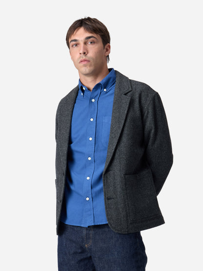 Work Blazer Grey Melton Wool