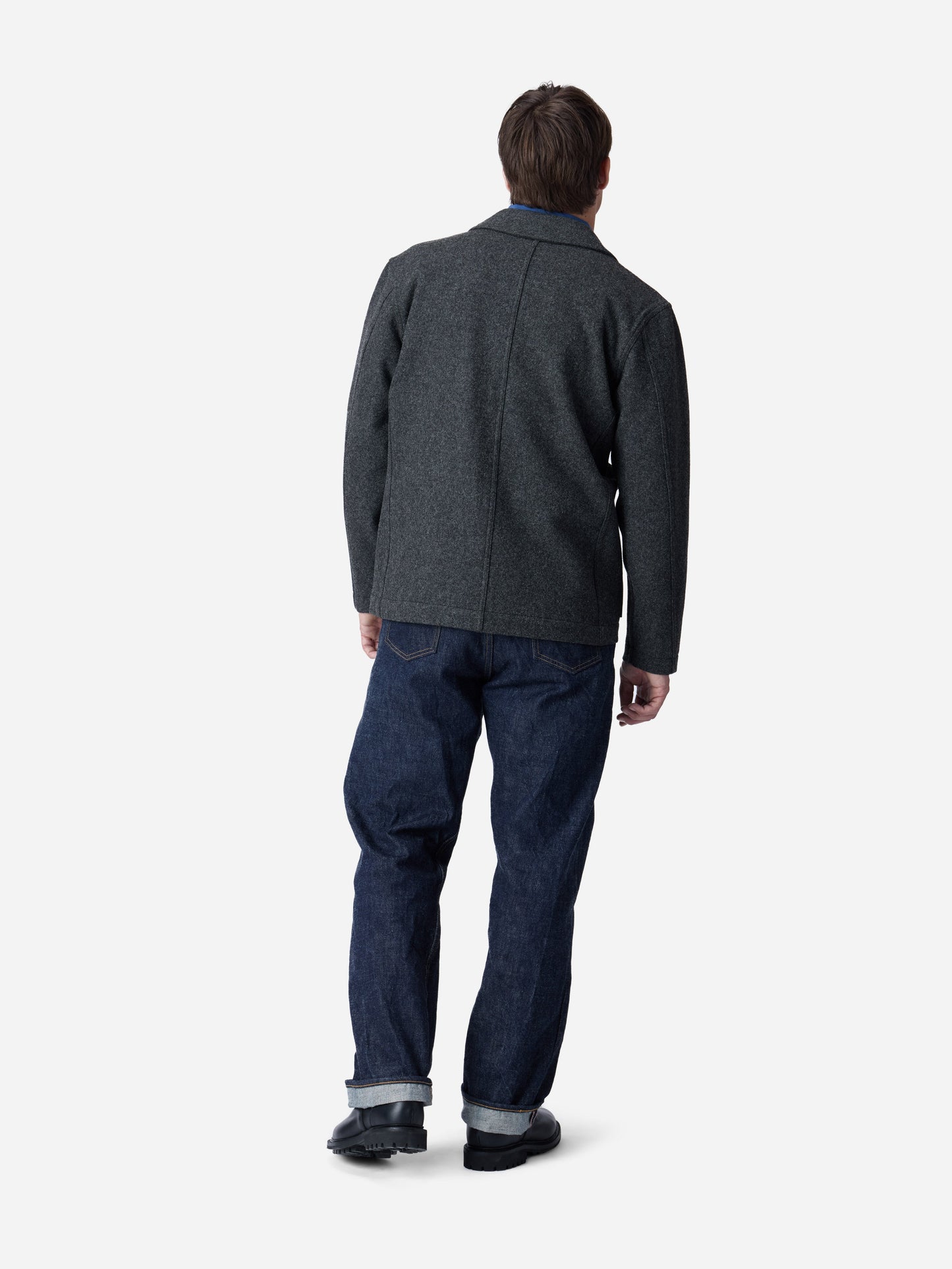 Work Blazer Grey Melton Wool