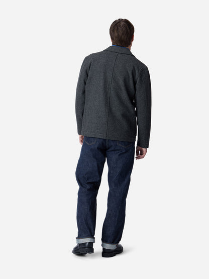 Work Blazer Grey Melton Wool