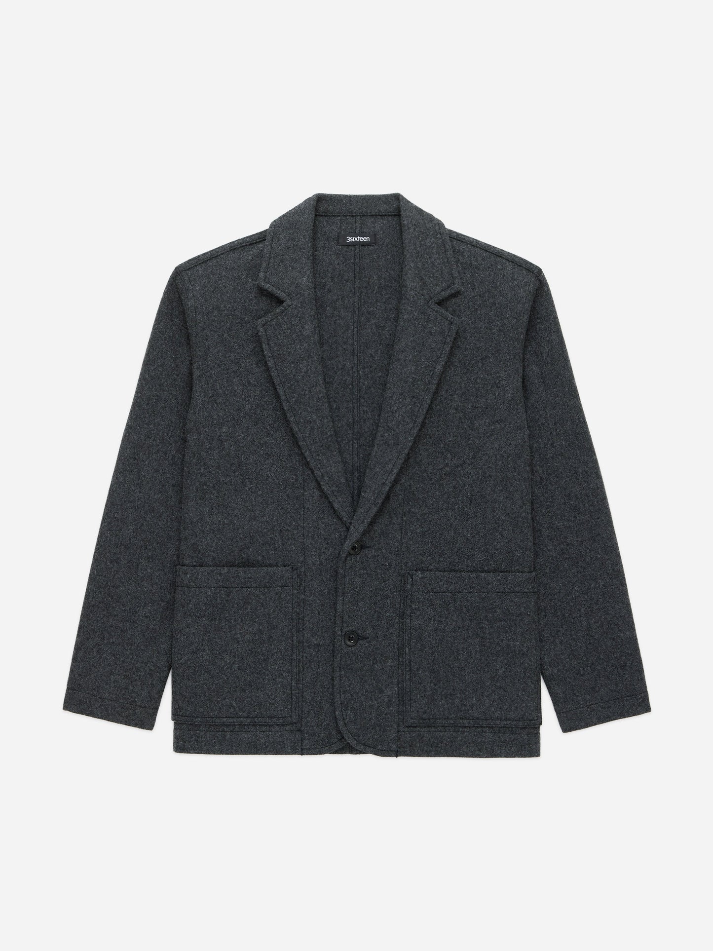 Work Blazer Grey Melton Wool