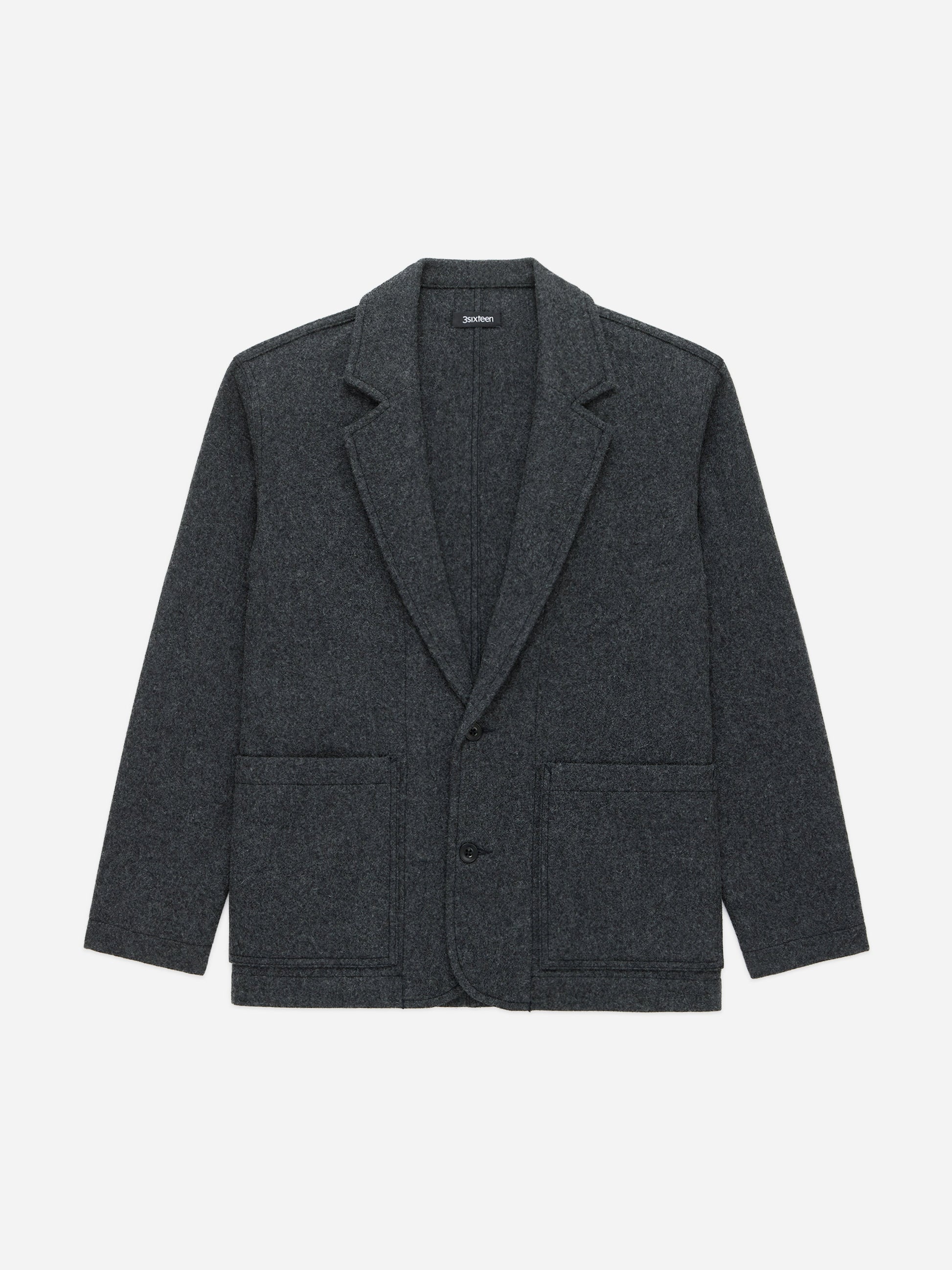 Work Blazer Grey Melton Wool