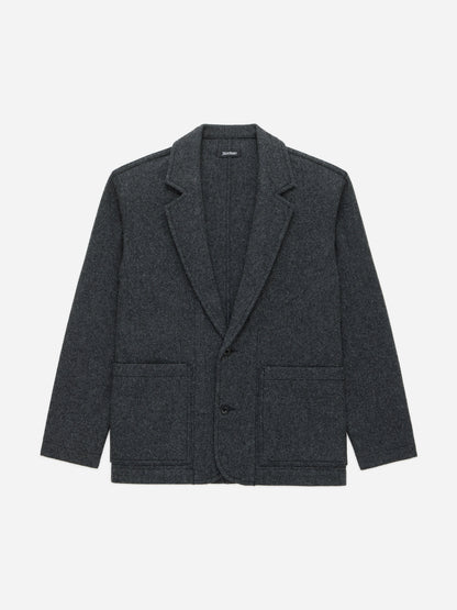 Work Blazer Grey Melton Wool