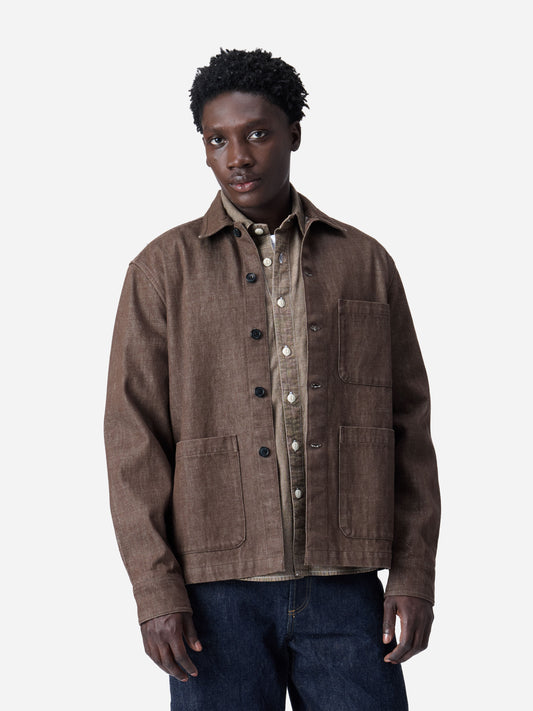 Shop Jacket Brown Denim