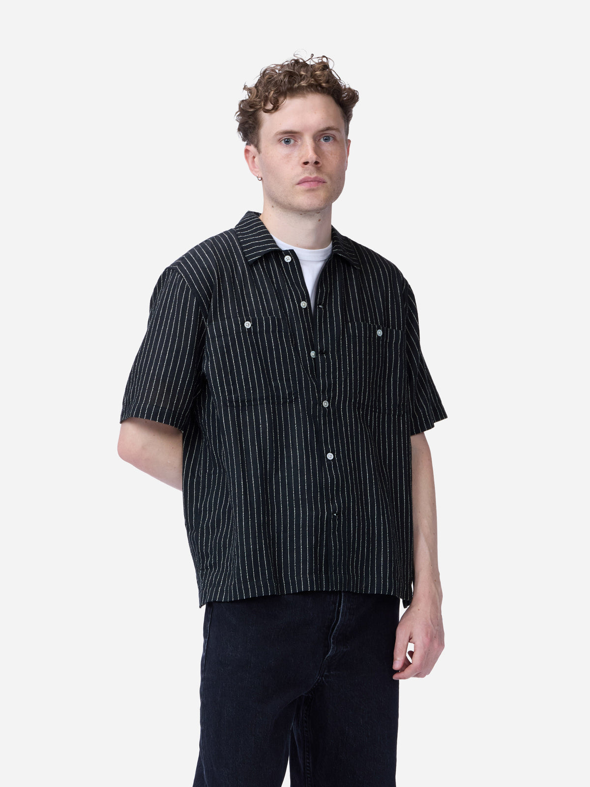 Short Sleeve Workshirt Handloom "Wabash" Stripe
