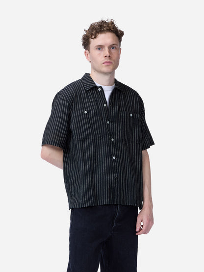 Short Sleeve Workshirt Handloom "Wabash" Stripe