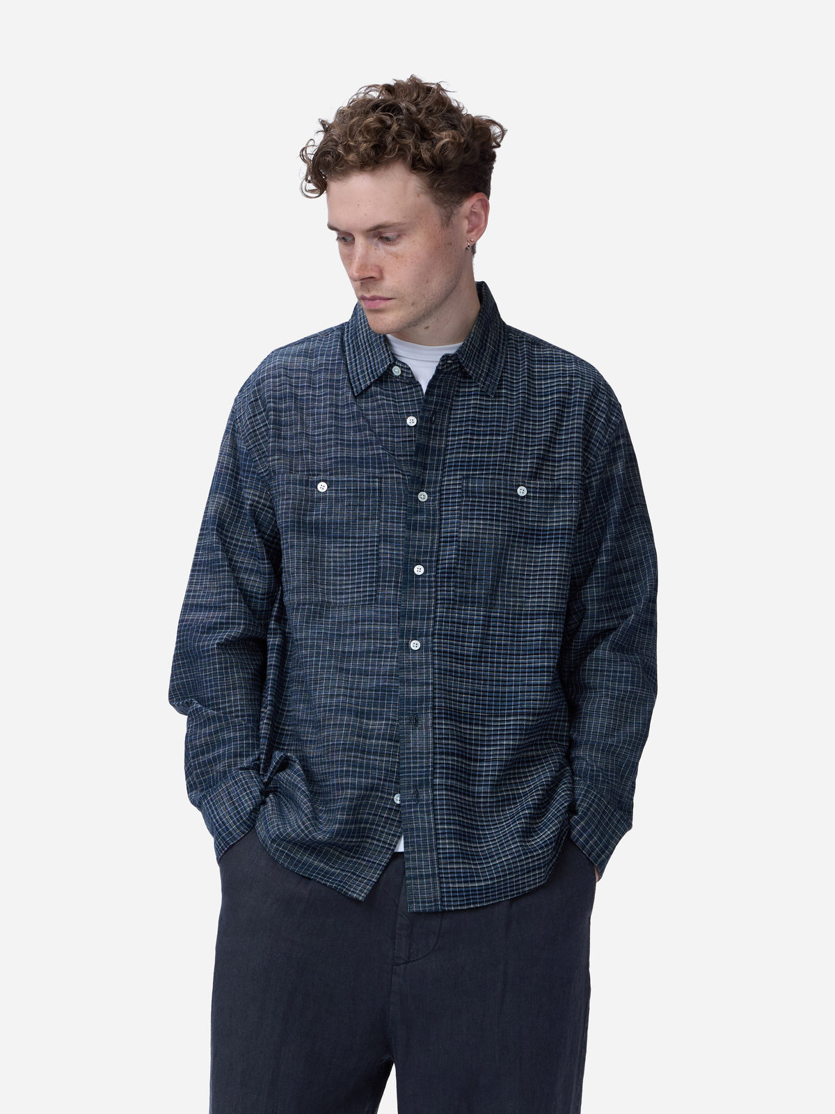 Commuter Shirt Handloom Midnight Microcheck