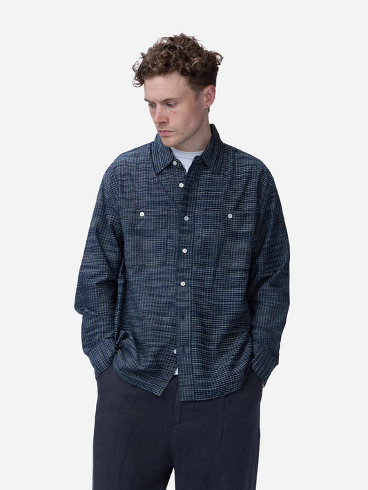 Commuter Shirt Handloom Midnight Microcheck