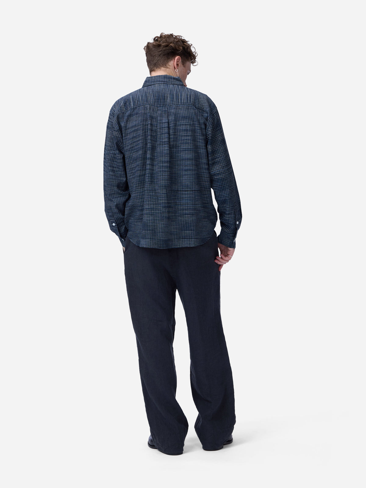 Commuter Shirt Handloom Midnight Microcheck
