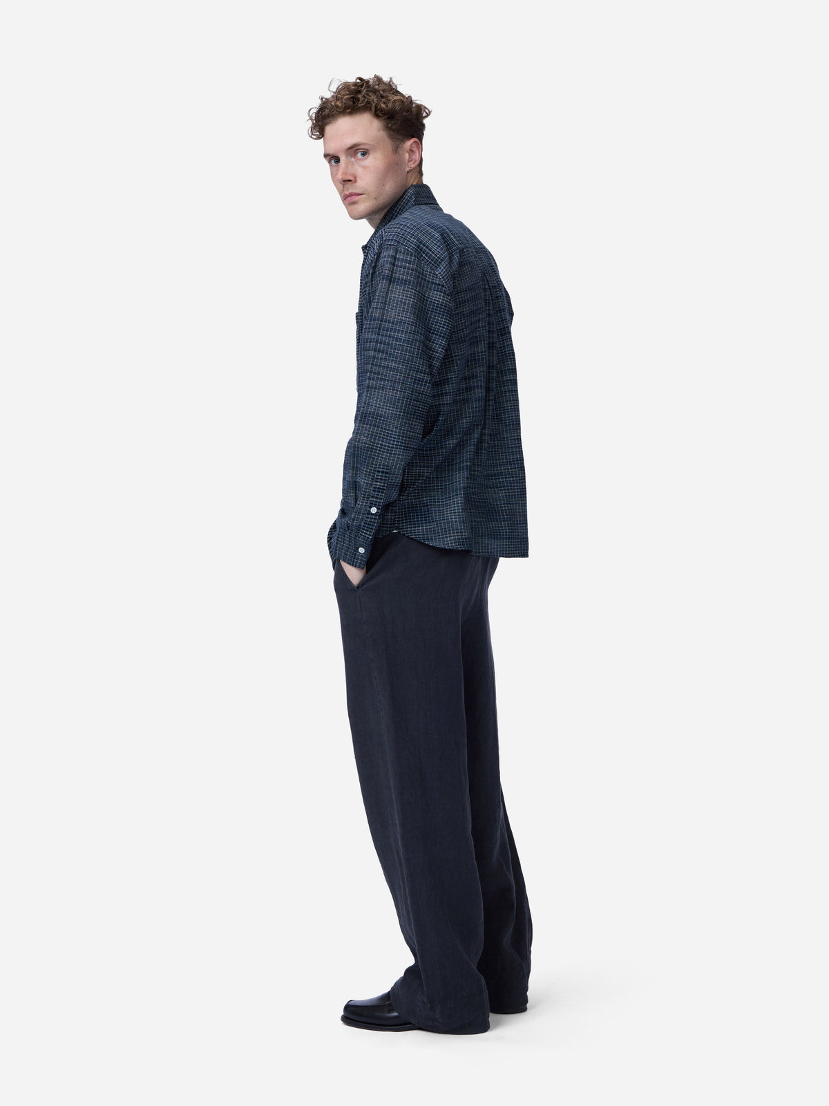 Commuter Shirt Handloom Midnight Microcheck