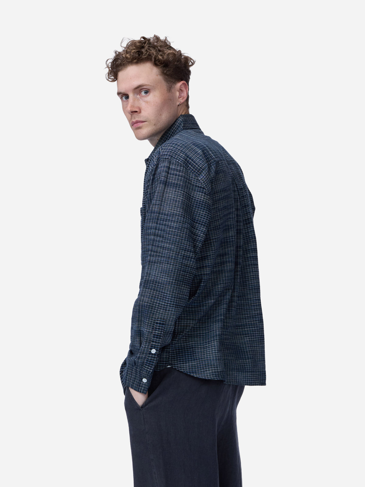 Commuter Shirt Handloom Midnight Microcheck