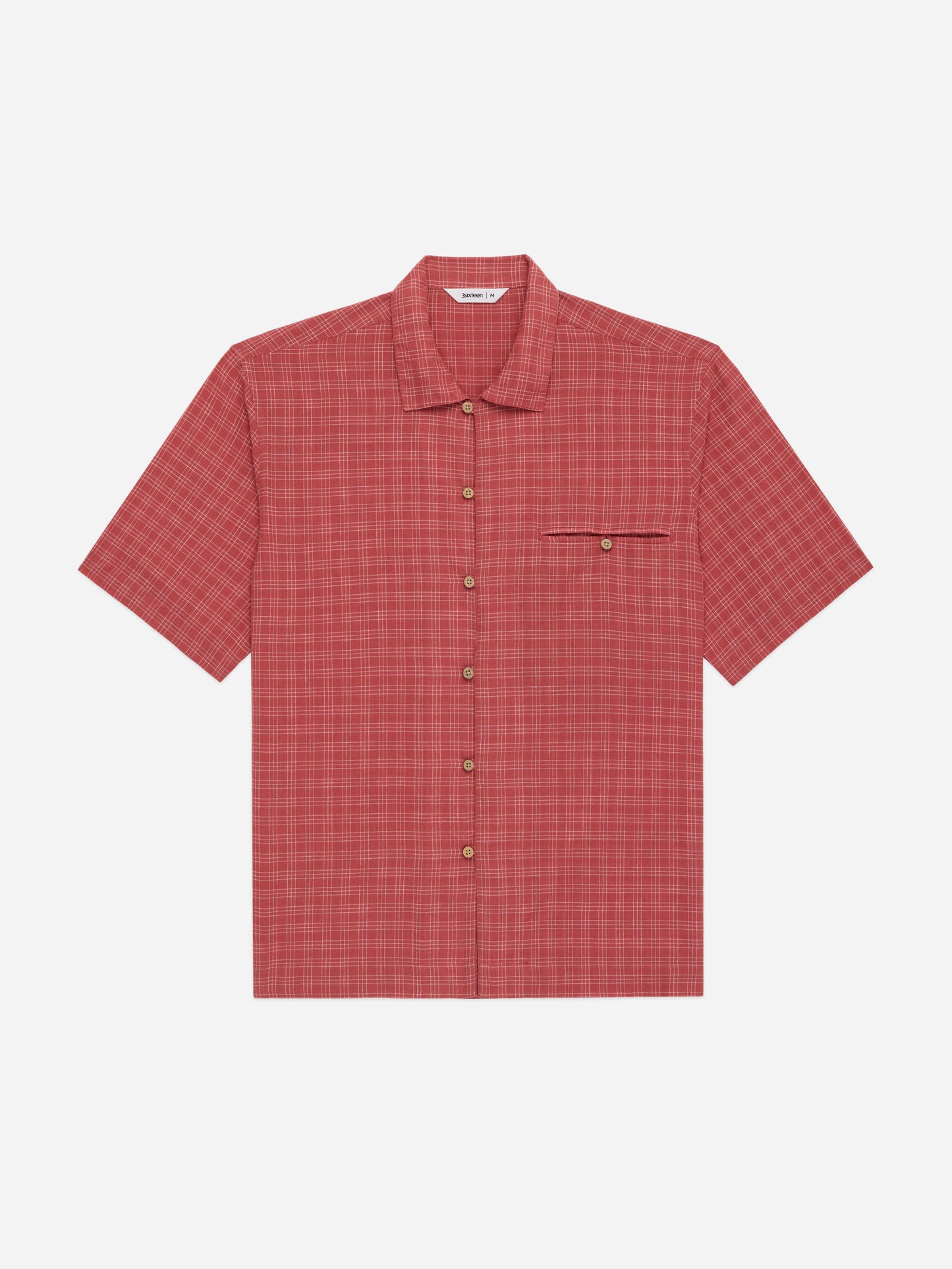 Short Sleeve Loop Shirt Red Microcheck
