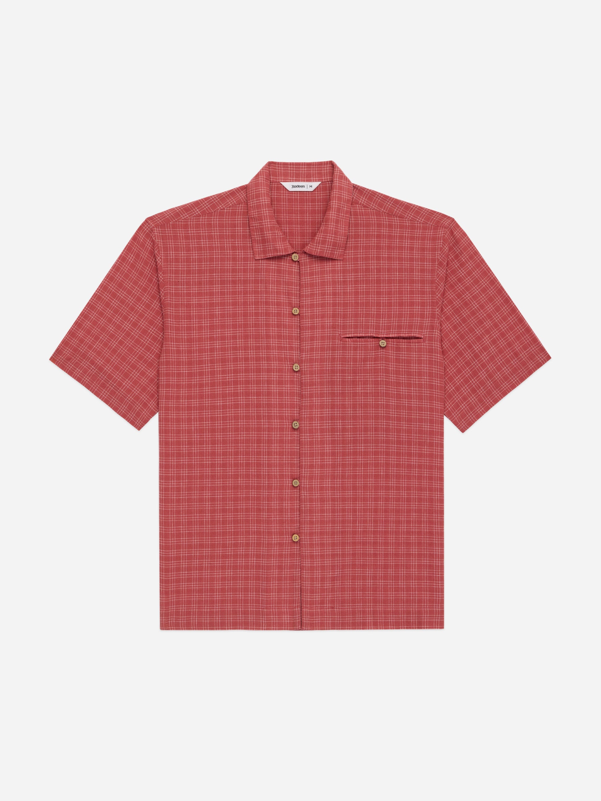 Short Sleeve Loop Shirt Red Microcheck