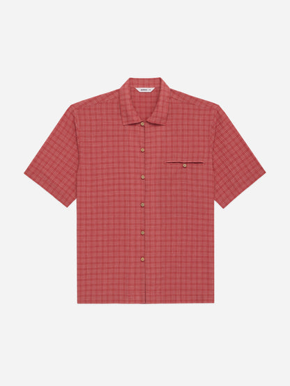 Short Sleeve Loop Shirt Red Microcheck