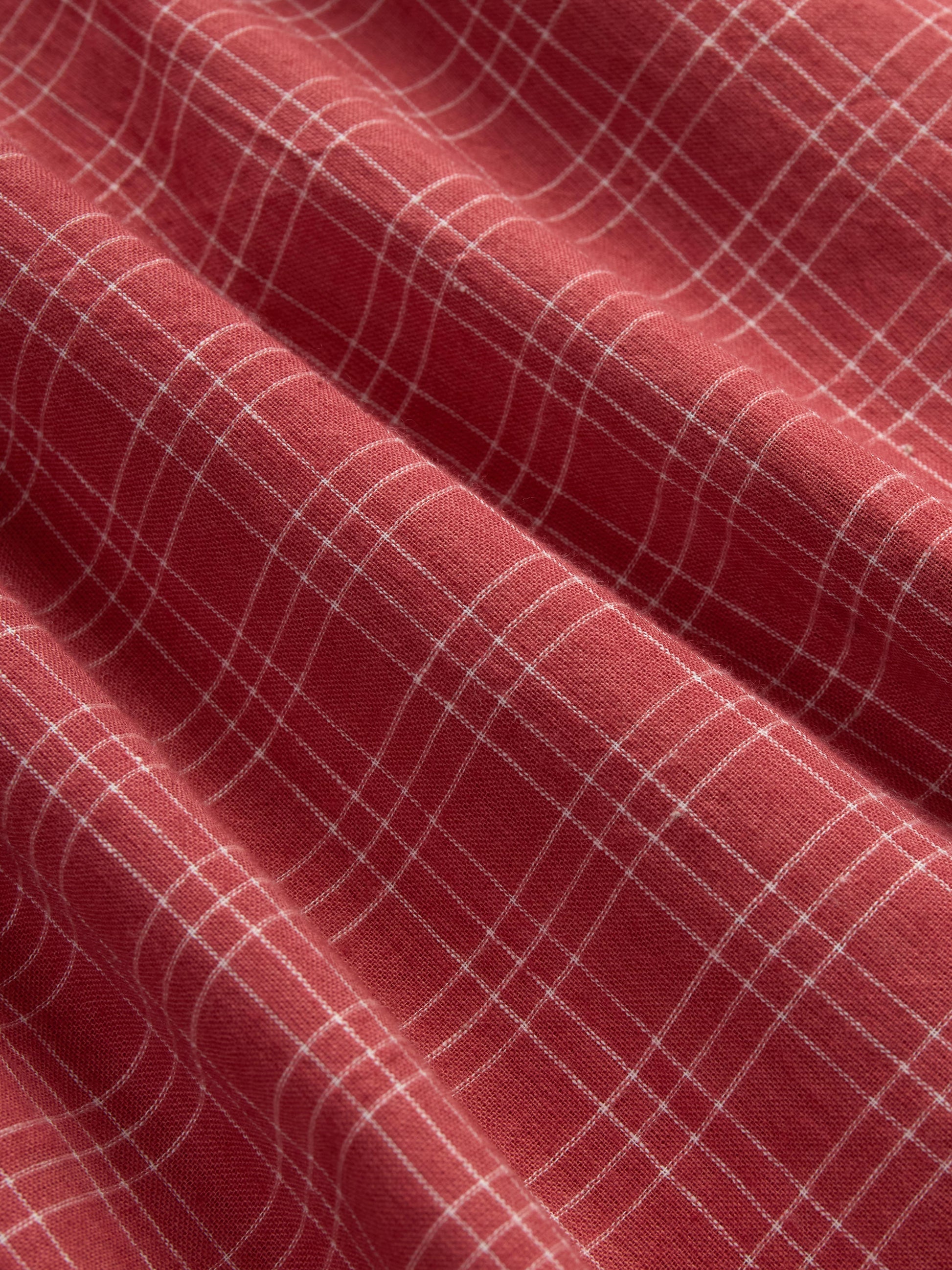 Short Sleeve Loop Shirt Red Microcheck