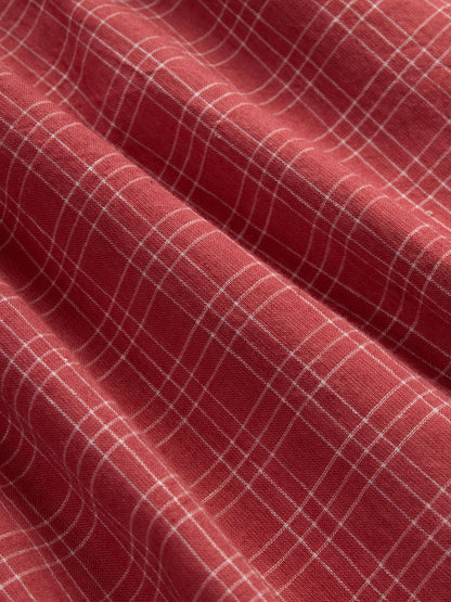Short Sleeve Loop Shirt Red Microcheck