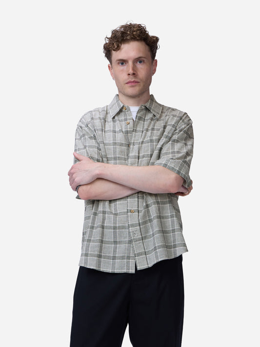 Short Sleeve Commuter Shirt Handloom Grey Check