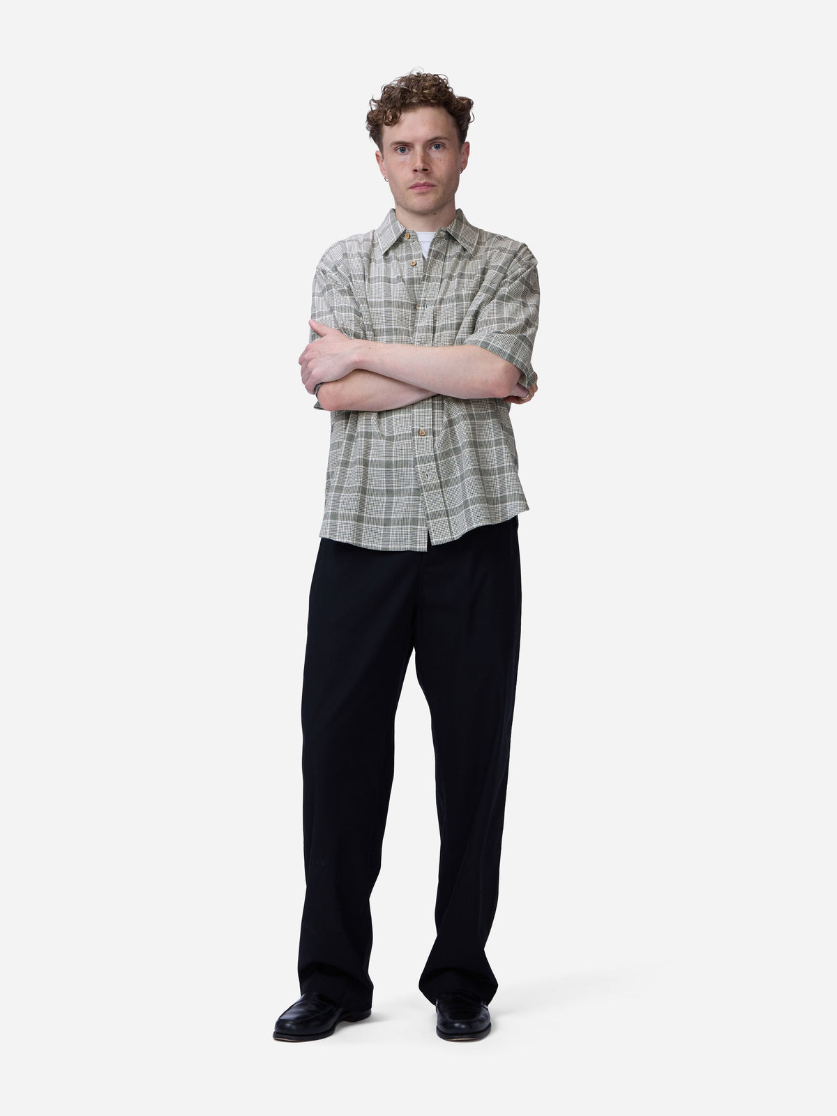 Short Sleeve Commuter Shirt Handloom Grey Check
