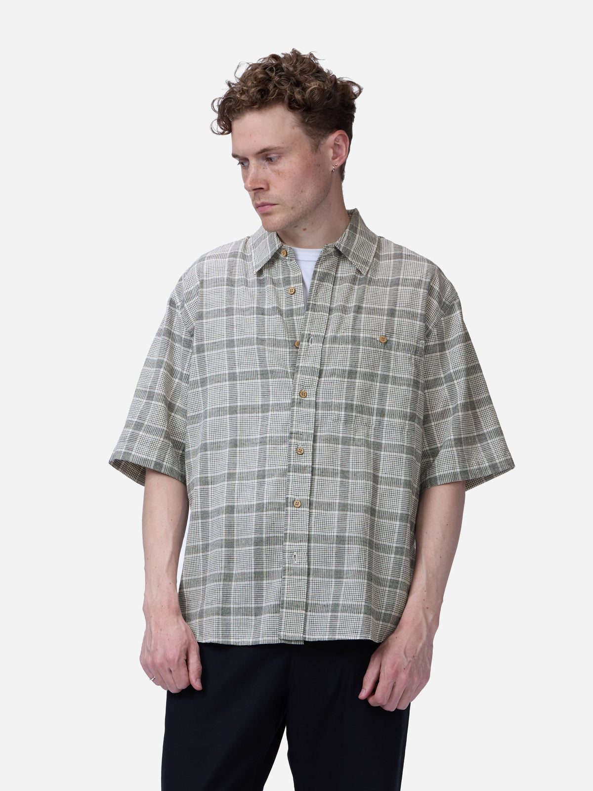Short Sleeve Commuter Shirt Handloom Grey Check