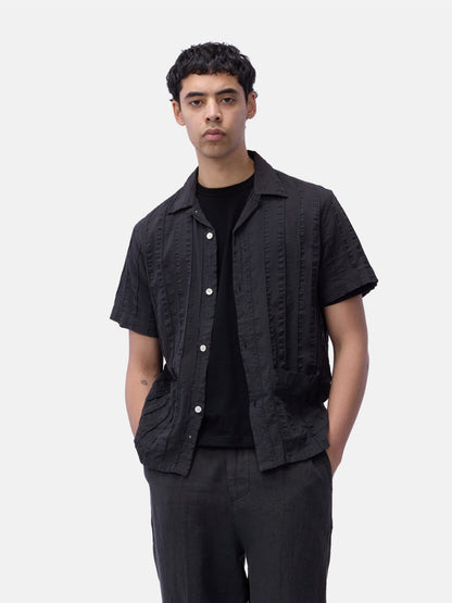 Cabana Shirt Charcoal Rope Stripe