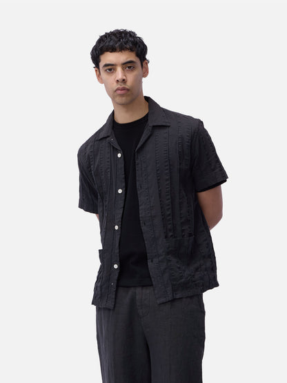 Cabana Shirt Charcoal Rope Stripe