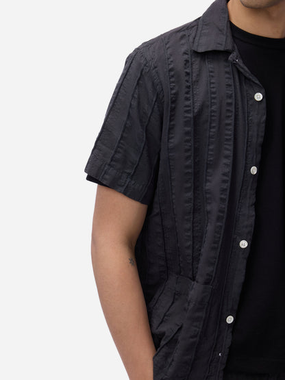 Cabana Shirt Charcoal Rope Stripe