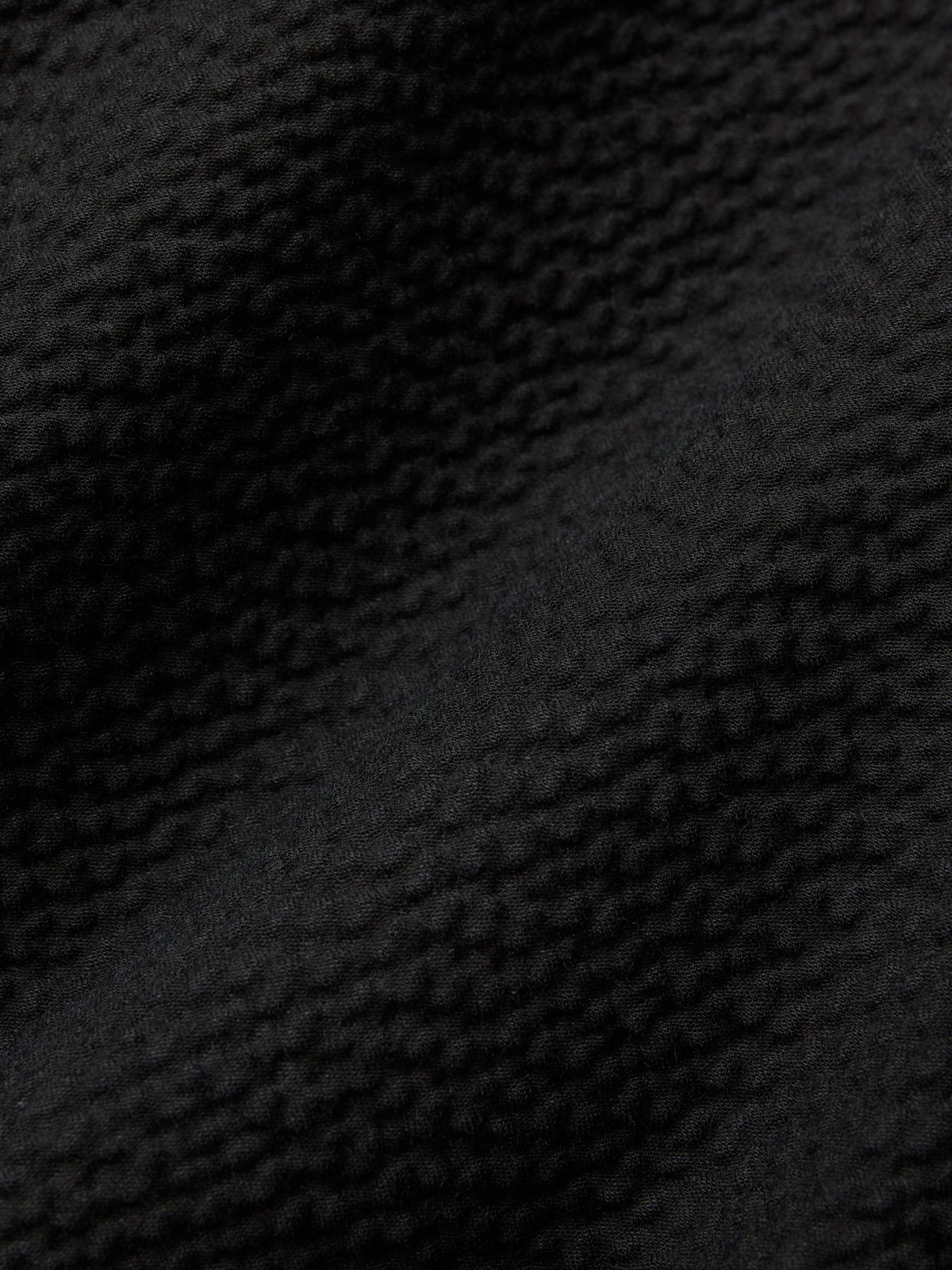 Short Sleeve Loop Shirt Black Seersucker
