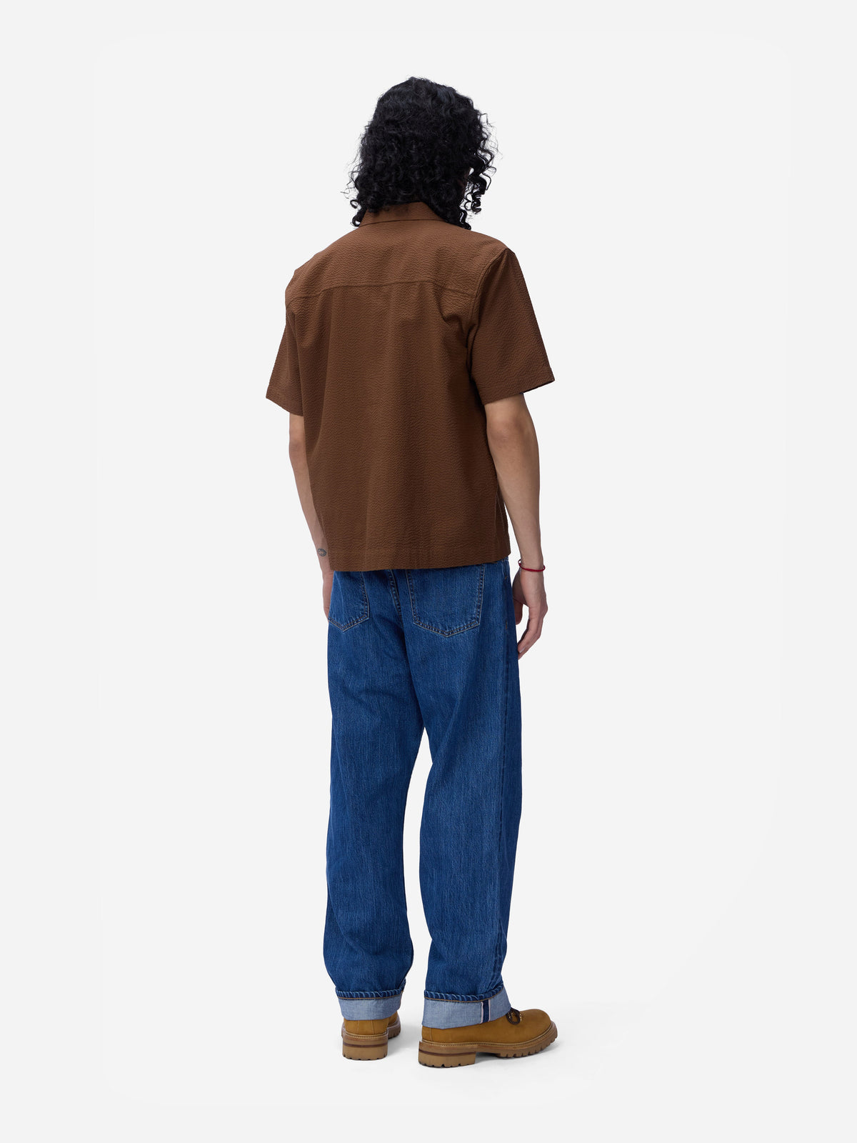 Short Sleeve Loop Shirt Cinnamon Seersucker