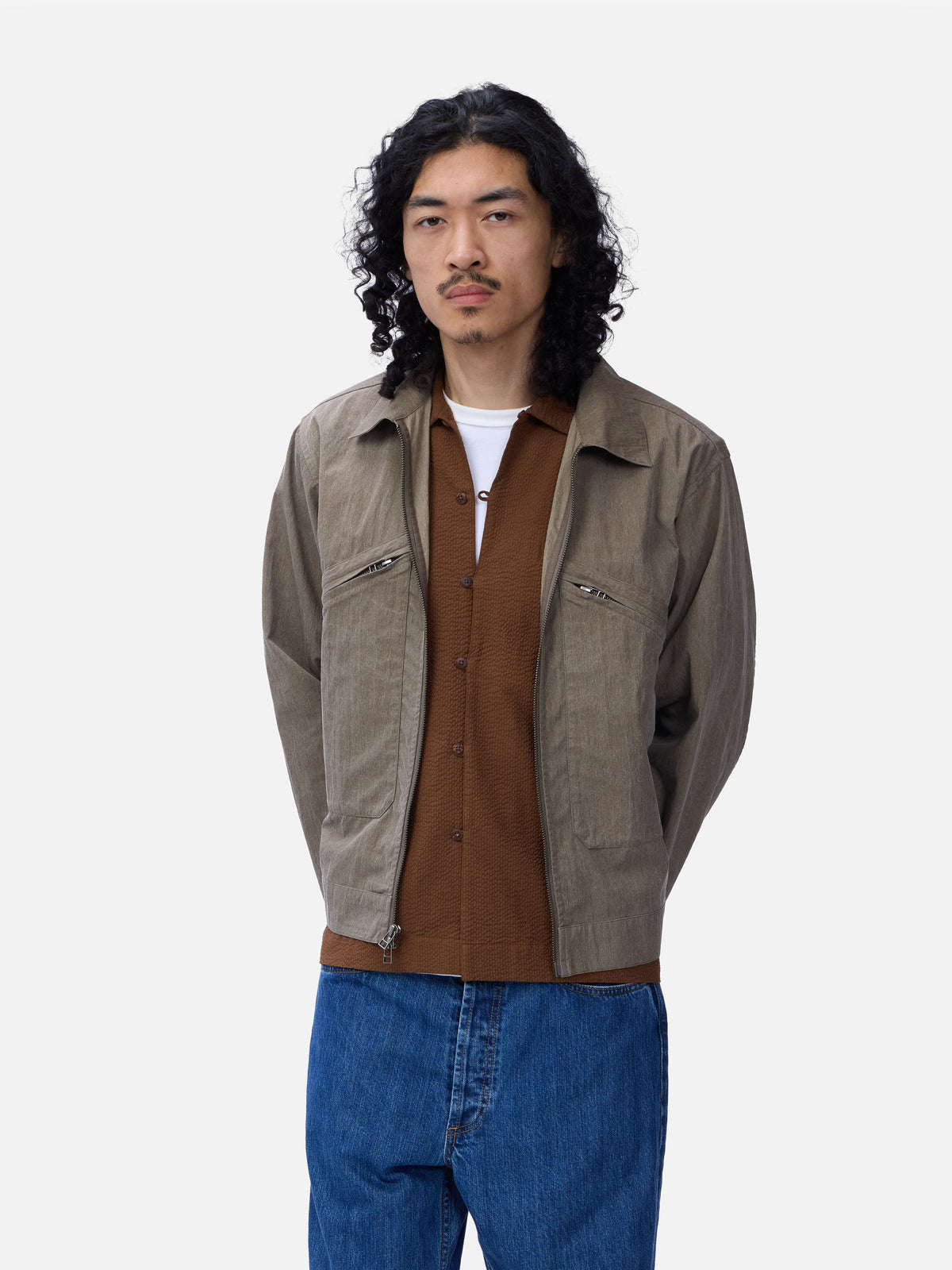 Short Sleeve Loop Shirt Cinnamon Seersucker